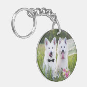 Romantische Hunde verheiratet Schlüsselanhänger (Vorderseite links)