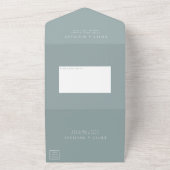 Romantische Hütte Blume Blush Blue Sage All In One Einladung (Außenbereich)