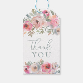 Romantische Hütte Blume Blush Blue Sage Geschenkanhänger