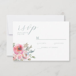 Romantische Hütte Blume Blush Blue Sage RSVP Card