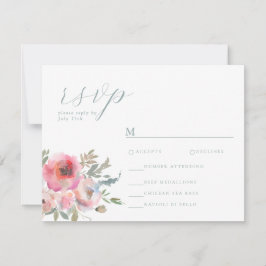 Romantische Hütte Blume Blush Blue Sage RSVP Karte