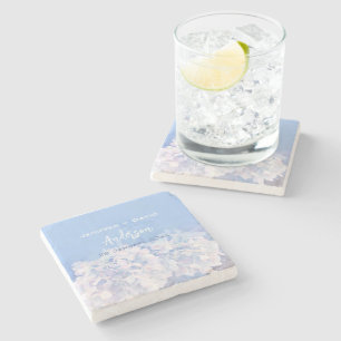 Romantische Hydrangeas Personalisiert Hochzeit Steinuntersetzer
