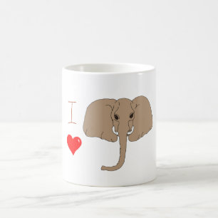 Romantische I-Liebe Elefanten Kaffee Tasse