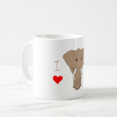 Romantische I Liebe Elefanten Kaffeetasse (Vorderseite Links)