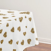 Romantische "I Liebe You" Goldene Imitate Glitzer Tischdecke (Beispiel)