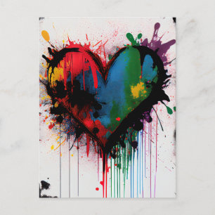 Romantische I Love You Herz Moderne Graffiti Postk Postkarte