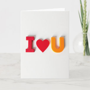 Romantische Ich liebe dich Holzkarte Karte