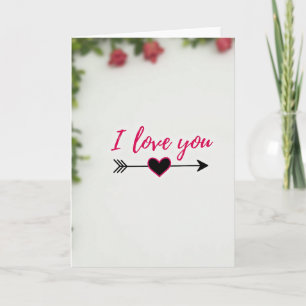 Romantische Ich-liebe-dich-Pfeil-Herz-Karte Karte