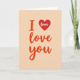 Romantische Ich liebe dich Pfirsichkarte Karte