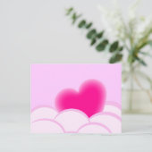 Romantische Illustration mit Herz und Blasen Postkarte (Stehend Vorderseite)