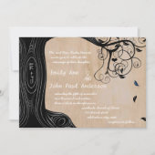 Romantische Initialen in Tree Wedding Einladung (Vorderseite)