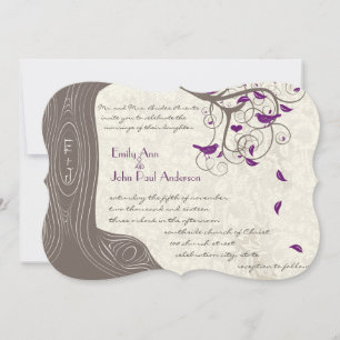 Romantische Initialen von Violet Bird im Trunk die Einladung