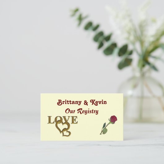 Romantische Interlocking-Herzen und Rote Rose Begleitkarte (Stehend Vorderseite)