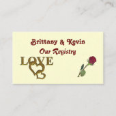 Romantische Interlocking-Herzen und Rote Rose Begleitkarte (Vorderseite)