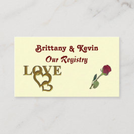 Romantische Interlocking-Herzen und Rote Rose Begleitkarte