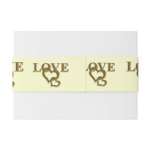 Romantische Interlocking-Herzen und Rote Rose Einladungsbanderole (Rückseitenbeispiel)