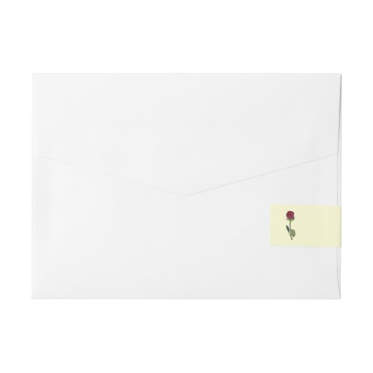 Romantische Interlocking-Herzen und Rote Rose Rundum-Adressaufkleber (Rückseite)