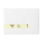 Romantische Interlocking-Herzen und Rote Rose Rundum-Adressaufkleber (Vorderseite)