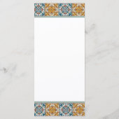 Romantische italienische Hochzeit in Urlaubsort Menükarte (Rückseite)