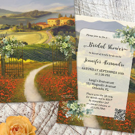 Romantische italienische QR Code Bridal Dusche Ein Einladung