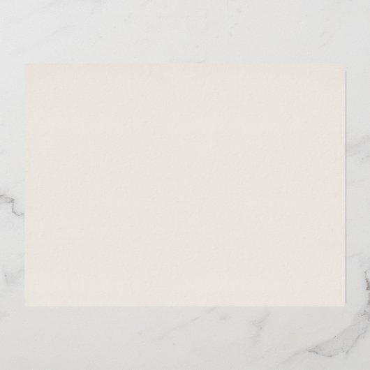 Romantische Ivory Gold Foil Wedding Simple RSVP Ca Folie Einladungspostkarte (Rückseite)