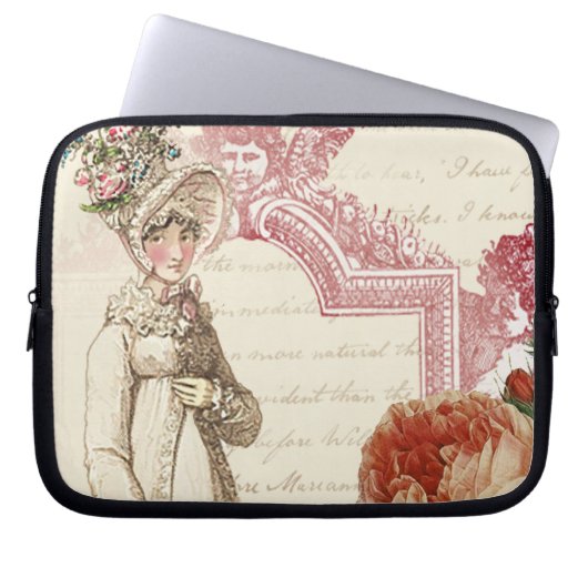 Romantische Jane Austen feminin delikates Rosa Laptopschutzhülle (Vorderseite)