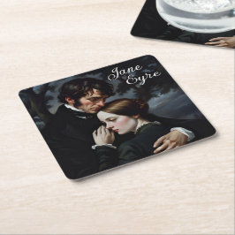 Romantische Jane Eyre und Edward Rochester Rechteckiger Pappuntersetzer