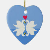 Romantische Jubiläumsfeier Schweizer Herz Keramik Keramik Ornament (Rechts)