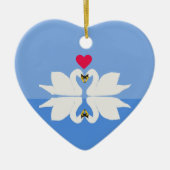 Romantische Jubiläumsfeier Schweizer Herz Keramik  Keramik Ornament (Vorne)