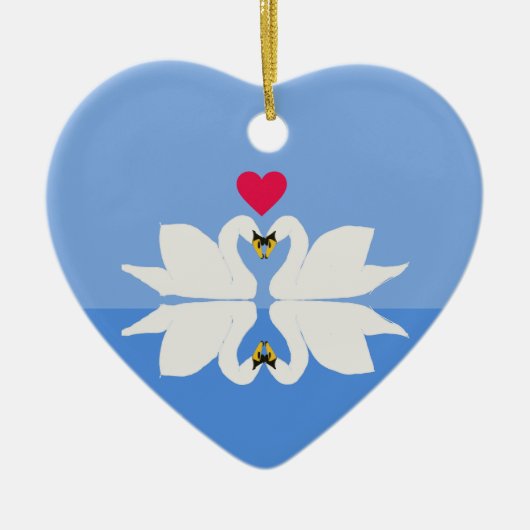 Romantische Jubiläumsfeier Schweizer Herz Keramik Keramik Ornament (Vorne)