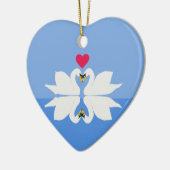 Romantische Jubiläumsfeier Schweizer Herz Keramik Keramik Ornament (Links)