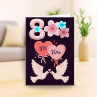 Romantische Jubiläumskarte mit Doves & Blume