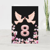 Romantische Jubiläumskarte mit Doves & Blume Karte (Rückseite)