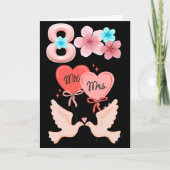 Romantische Jubiläumskarte mit Doves & Blume Karte (Vorderseite)