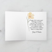 Romantische Jubiläumskarte mit Doves & Blume Karte (Innenseite)