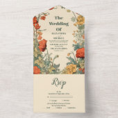 Romantische Jugendstil-Hochzeit All In One Einladung (Innen Boden)