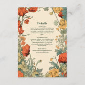 Romantische Jugendstil-Hochzeit Begleitkarte (Vorderseite)