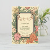 Romantische Jugendstil-Hochzeit Einladung (Stehend Vorderseite)