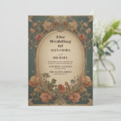 Romantische Jugendstil-Hochzeit Einladung (Stehend Vorderseite)