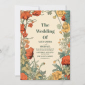 Romantische Jugendstil-Hochzeit Einladung (Vorderseite)