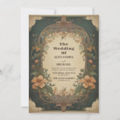 Romantische Jugendstil-Hochzeit Einladung (Vorderseite)