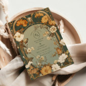 Romantische Jugendstil-Hochzeit Einladung