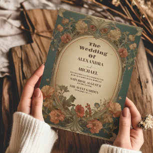 Romantische Jugendstil-Hochzeit Einladung