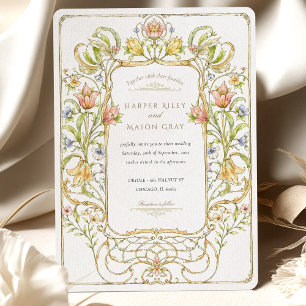 Romantische Jugendstil-Hochzeit Einladung