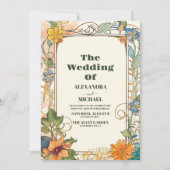 Romantische Jugendstil-Hochzeit Einladung (Vorderseite)