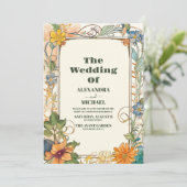 Romantische Jugendstil-Hochzeit Einladung (Stehend Vorderseite)