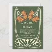 Romantische Jugendstil-Hochzeit Einladung (Vorderseite)