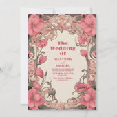 Romantische Jugendstil-Hochzeit Einladung (Vorderseite)