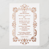 Romantische Jugendstil Hochzeit Rose Goldfolie ein Folieneinladung (Vorderseite)