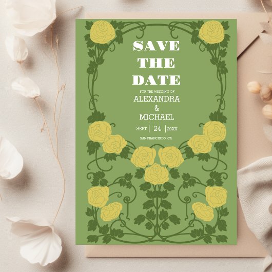 Romantische Jugendstil-Hochzeit Save The Date